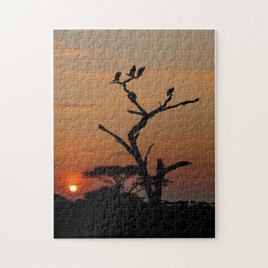Jigzaagpuzzel van Silhouette van Vultures in Tree Legpuzzel (Verticaal)