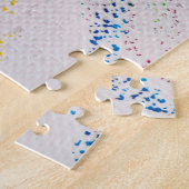 Jigzaagpuzzel van verschillende gekleurde pastelga legpuzzel (Zijkant)