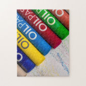 Jigzaagpuzzel van verschillende gekleurde pastelga legpuzzel (Verticaal)