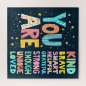 Jij Bent Affirmaties Helder Hand Lettering Legpuzzel (Horizontaal)