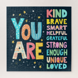 Jij Bent Affirmaties Helder Hand Lettering Legpuzzel