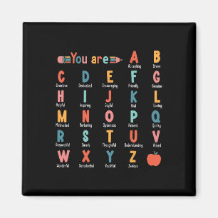 Jij Bent Alfabet Leer Abc's Inspiratie Leraar Waar Magneet