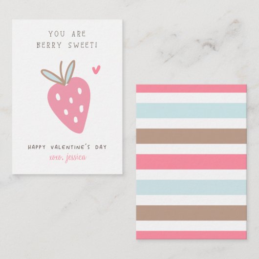 Jij bent Berry Sweet Kids Valentijnsdag in de klas Notitiekaartje (Voorkant / Achterkant)