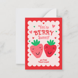 Jij bent Berry Sweet Strawberry Kids Valentijnsdag Notitiekaartje