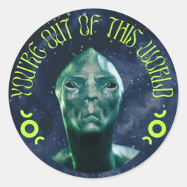 Jij bent buiten deze wereld ronde sticker