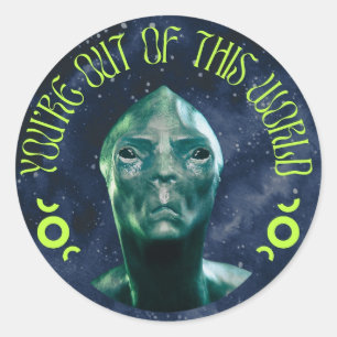 Jij bent buiten deze wereld ronde sticker