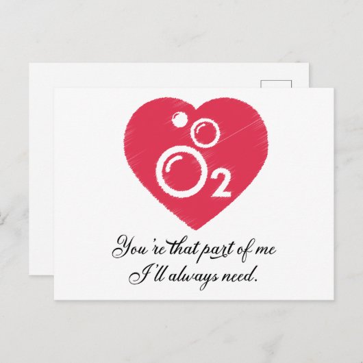 Jij bent dat deel van mij dat ik altijd nodig zal briefkaart (Voorkant / Achterkant)