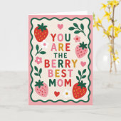 Jij Bent De Allerbeste Moeder Aardbeien Kaart (Gele Bloem)