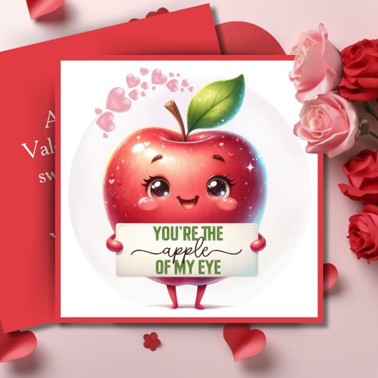 Jij bent de appel van mijn Eye Custom Valentijnsda Feestdagenkaart