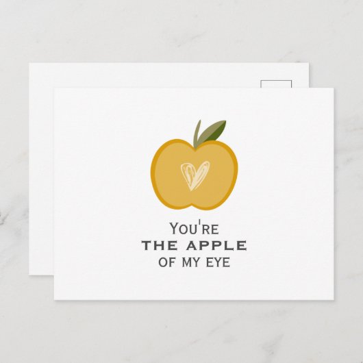 Jij bent de appel van mijn oog met schattig appelh briefkaart (Voorkant / Achterkant)