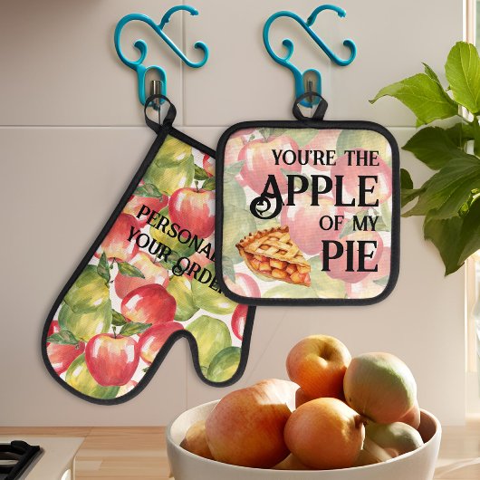 Jij bent de appel van My Pie Waterverf Appels Ovenwant & Pannenlap Set