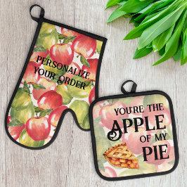 Jij bent de appel van My Pie Waterverf Appels Ovenwant & Pannenlap Set