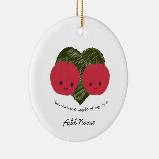 Jij bent de Apple van mijn oog Keramisch Ornament (Rechts)