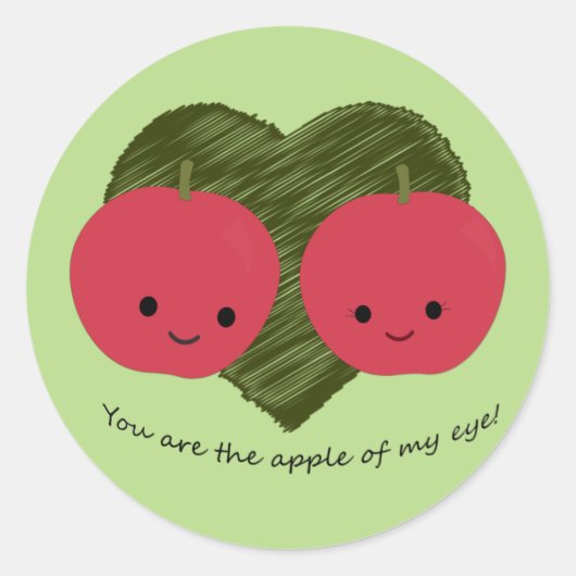 Jij bent de Apple van mijn oog Ronde Sticker (Voorkant)