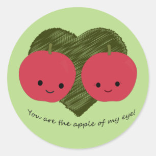 Jij bent de Apple van mijn oog Ronde Sticker