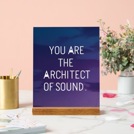 Jij bent de architect van geluid acryl bord (Huwelijk)