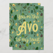 "Jij bent de 'avo' naar mijn toast" Bedankkaart (Voorkant / Achterkant)