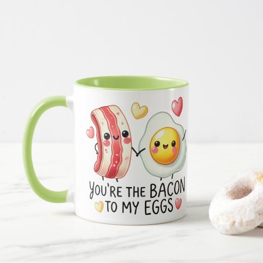 Jij bent de Bacon bij mijn Eieren — Schattig koppe Mok (Met donut)