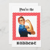 Jij bent de Baddest Rosie de Riveter Kaart (Voorkant / Achterkant)