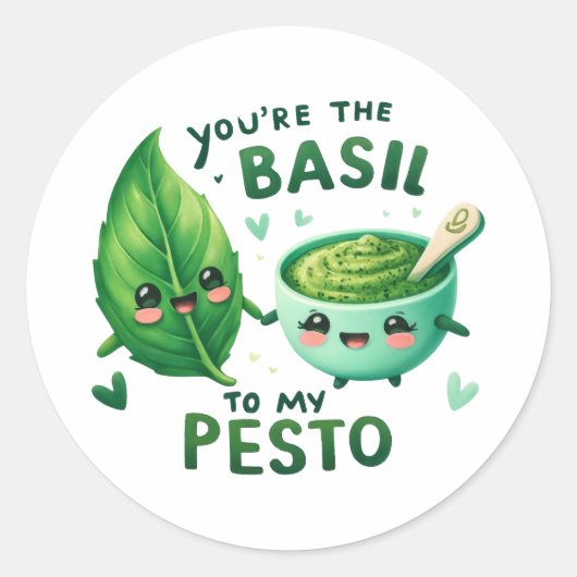 Jij bent de basilicum van mijn Pesto Ronde Sticker (Voorkant)