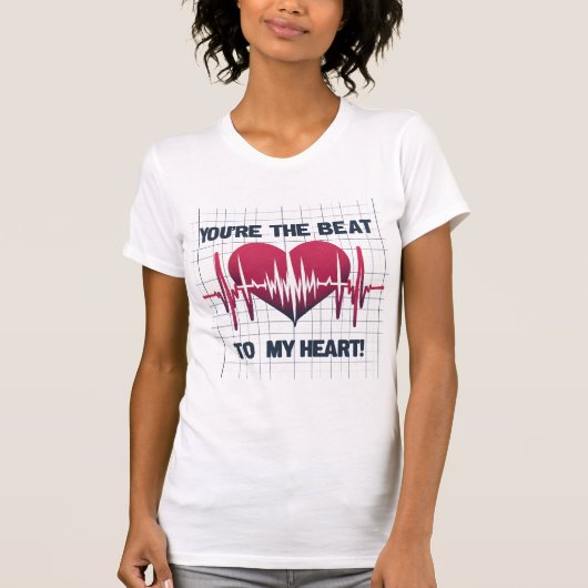 Jij bent de Beat to My Heart ECG Design T-shirt (Voorkant)