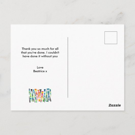 Jij bent de Beste Dank Je Briefkaart (Achterkant)