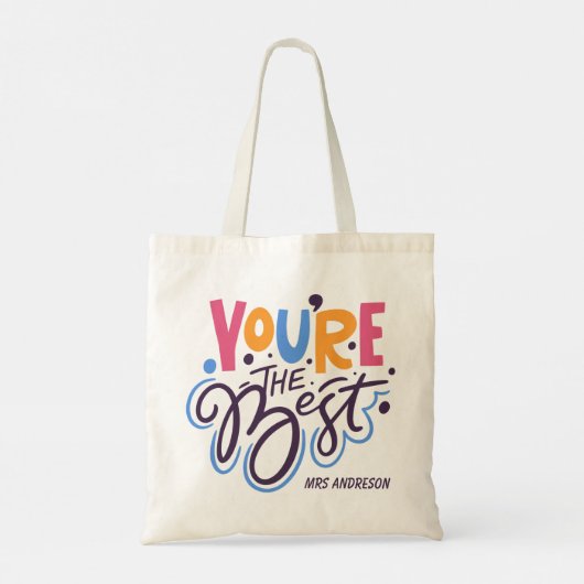 Jij bent de beste Moderne Script Aangepaste Naam Tote Bag (Achterkant)