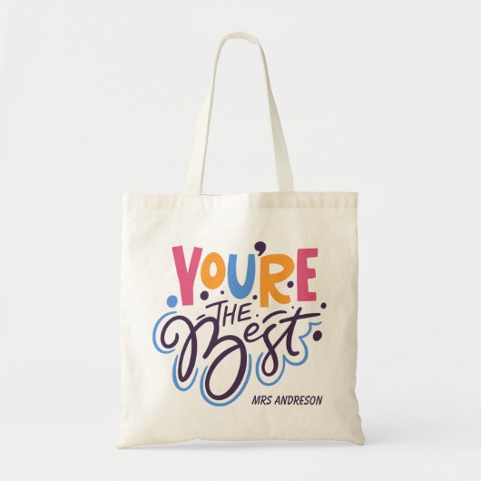 Jij bent de beste Moderne Script Aangepaste Naam Tote Bag (Voorkant)