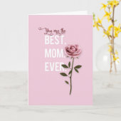Jij bent de Beste Moeder Ooit Moederdag Roze Roos Kaart (Gele Bloem)