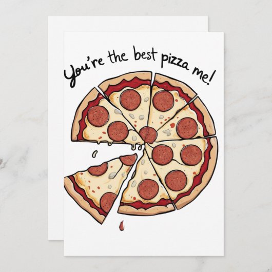 Jij bent de beste pizza mij aangepaste kaart (Voorkant / Achterkant)