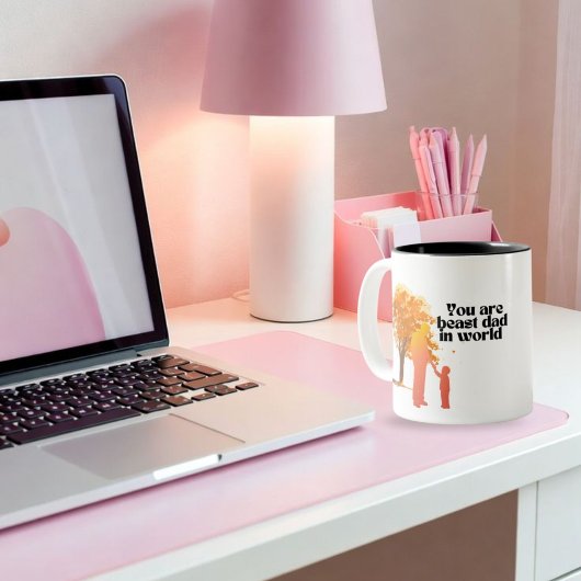 Jij bent de beste vader ter wereld tweekleurige koffiemok