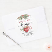 Jij bent de bom hete chocolade cacao ronde sticker (Envelop)