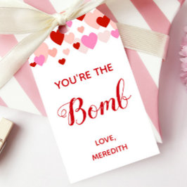 Jij bent de bom Valentijnsdag badbom cadeautag Cadeaulabel