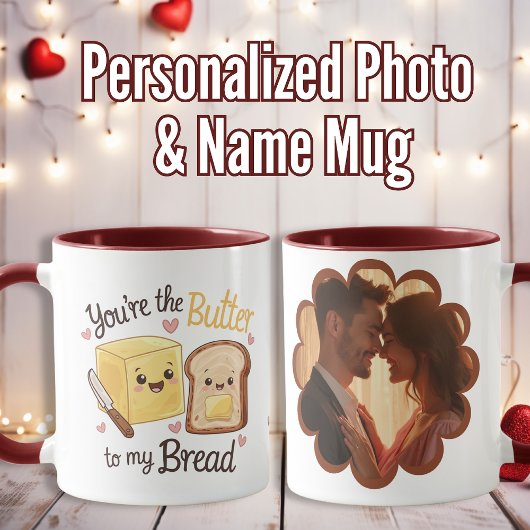 "Jij bent de boter van mijn brood" Custom Valentij Mok