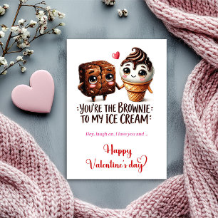 Jij bent de brownie bij mijn ijs Valentijn Feestdagenkaart