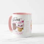 "Jij bent de brownie van mijn ijs" gepersonaliseer Mok (Voorkant links)