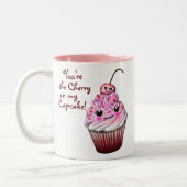 "Jij bent de Cherry op mijn Cupcake!" Mok Kawaii (Links)