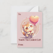 Jij bent de coolste kat op Valentijnsdag Notitiekaartje (Voorkant)