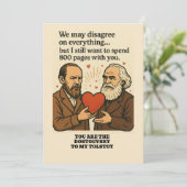 Jij bent de Dostojevski voor mijn Tolstoj Valentij Kaart (Staand voorkant)