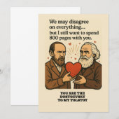 Jij bent de Dostojevski voor mijn Tolstoj Valentij Kaart (Voorkant / Achterkant)