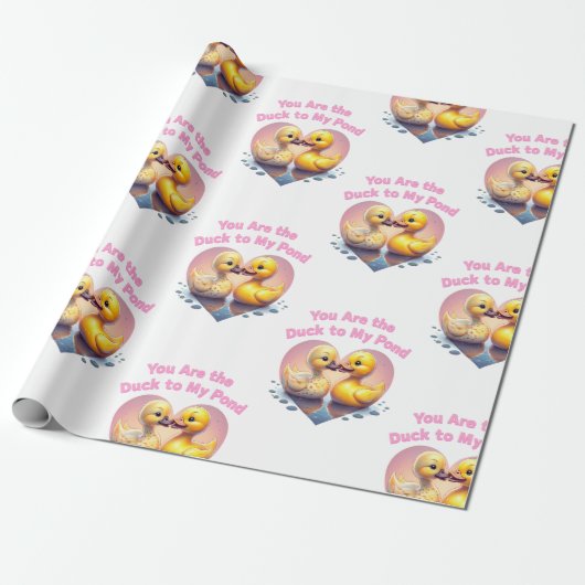 Jij bent de eend naar mijn vijver - Romantisch een Cadeaupapier (Uitgerold)