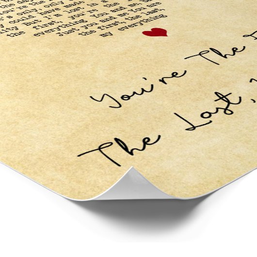 Jij bent de eerste van mijn laatste hartliedje. poster (Hoek)