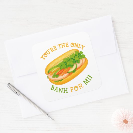 Jij bent de enige bank voor mij! vierkante sticker (Envelop)
