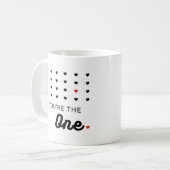 Jij bent de enige, Zwarte en rode harten Koffiemok (Voorkant links)