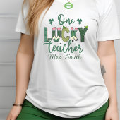 Jij bent de gelukkige! Gepersonaliseerd leraar T-s T-shirt