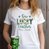 Jij bent de gelukkige! Gepersonaliseerd leraar T-s T-shirt