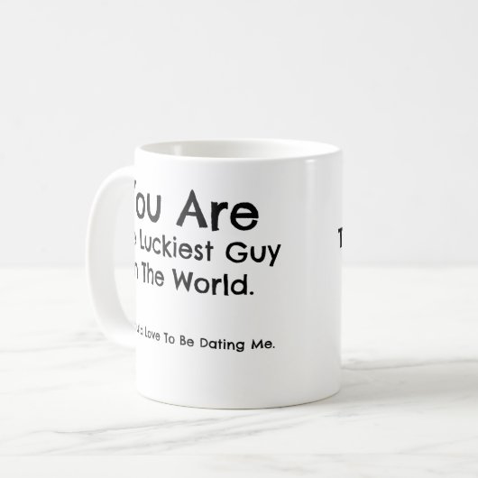 Jij bent de gelukkigste man ter wereld. Mok - Perf (Voorkant links)