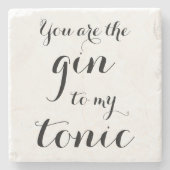 JIJ BENT DE GIN VAN MIJN TONIC marble stone onderz Stenen Onderzetter (Voorkant)