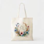Jij bent de God die blijft, waterverf Bloemen Tote Bag (Voorkant)