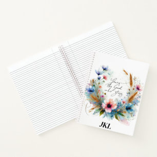 Jij bent de God die Blijft, waterverf bloemmotief Notitieboek